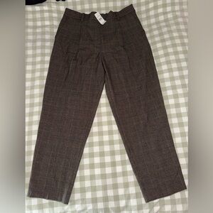 LOFT Women’s Dark Brown Checkered Dress Ankle pant